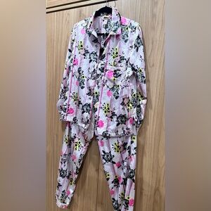 Victoria's Secret Pink Floral Satin Pajama Set